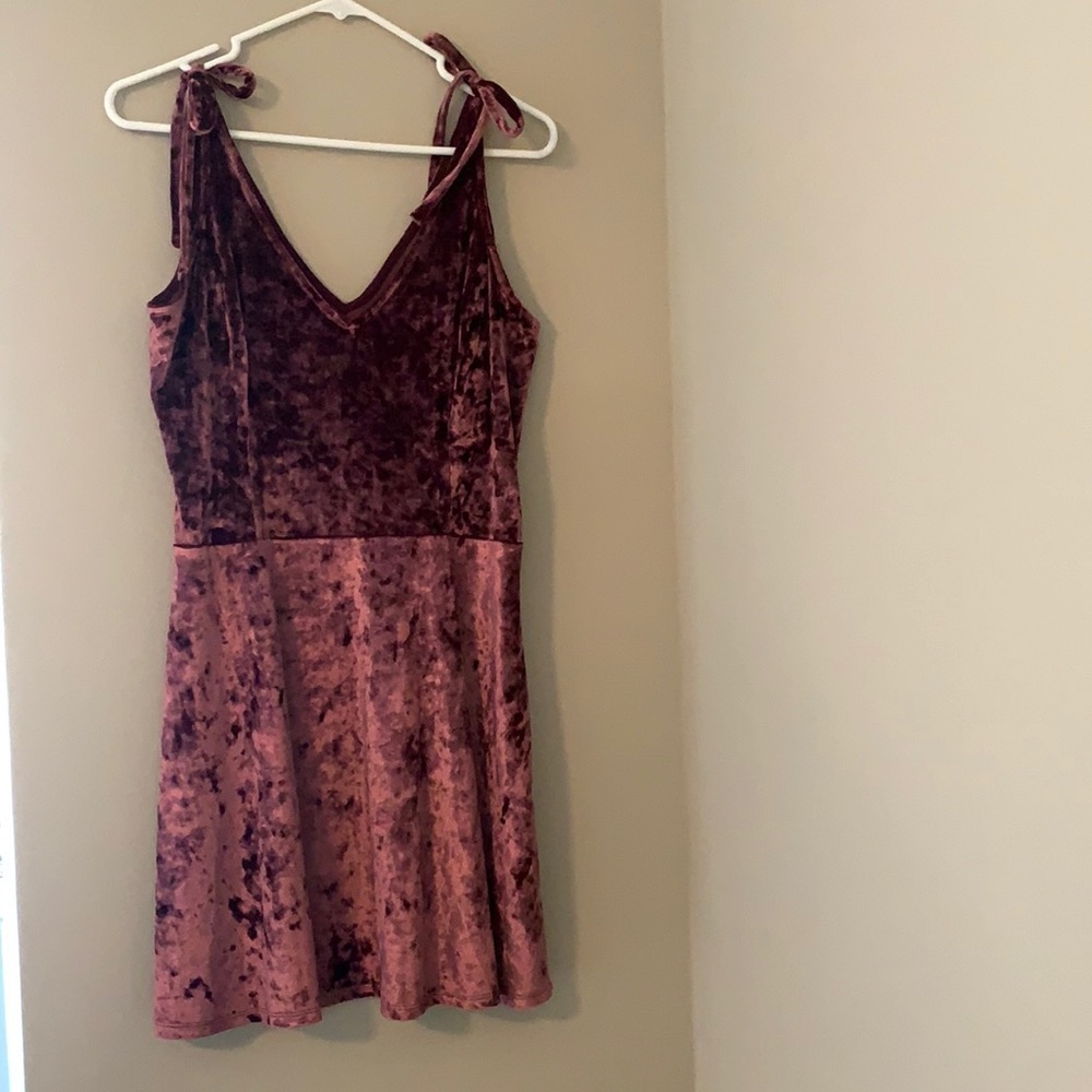 Pink velvet dress